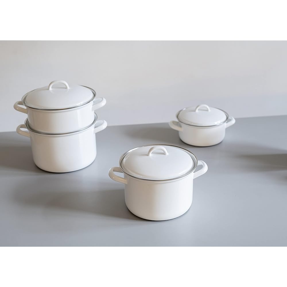 RIESS Two-handed pot white 1kg casserole m.Deckel 12cm 0.5L 0126-033