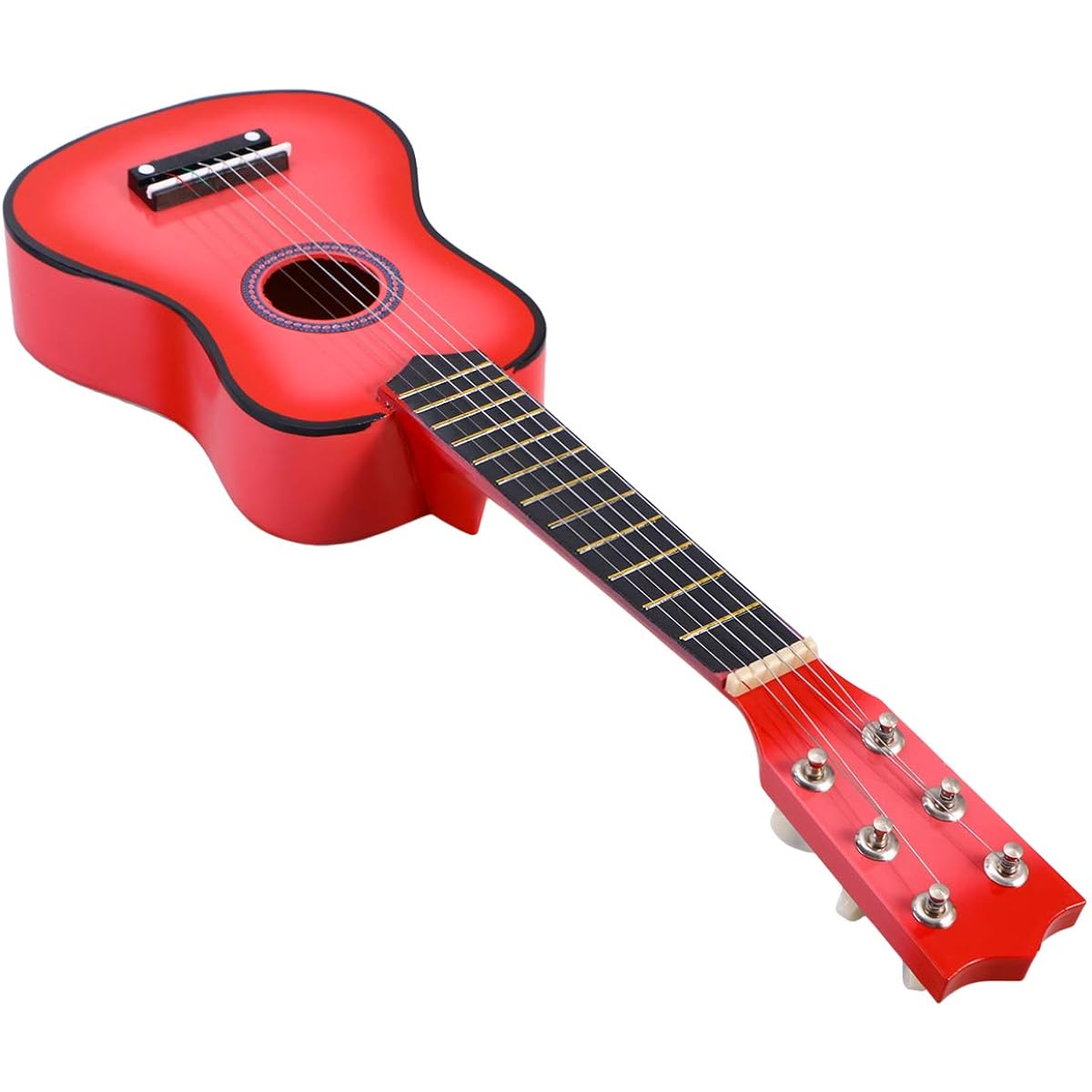 STOBOK Acoustic Guitar 21 Inch Guitar 6 String Vintage Style Acoustic Guitar Classical Wood Folk Guitar Musical Instrument Children Beginner Guitar Ukulele (Pink)