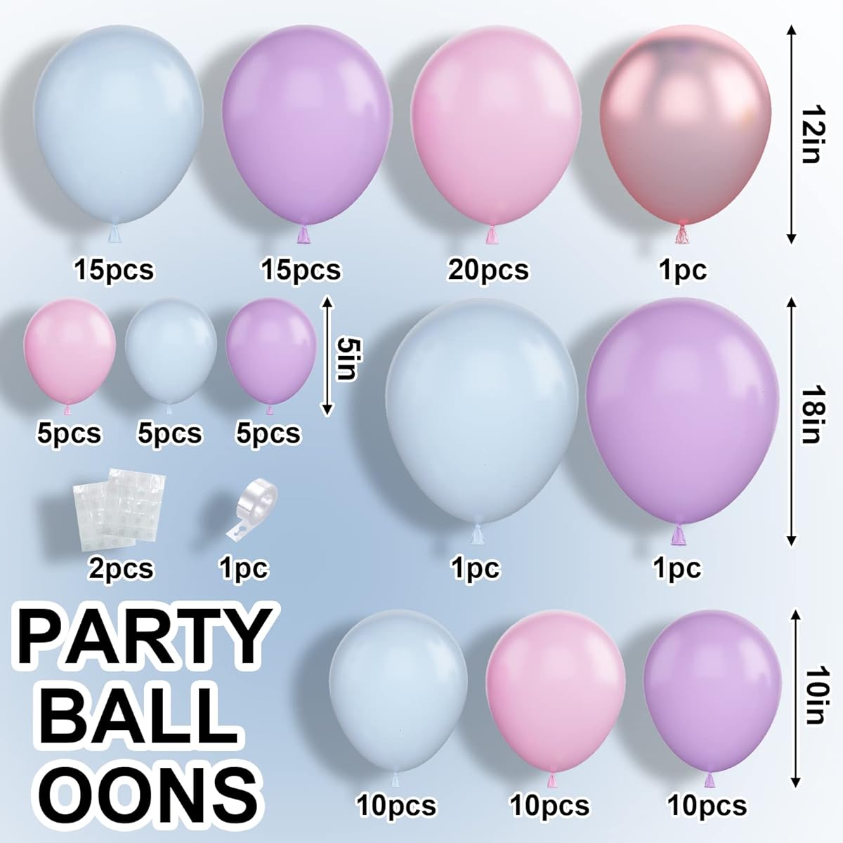 Pink Balloon Garland Kit 99pcs Metallic Light Purple Barbie Pink Light Blue Purple Pink Balloons for Birthday Anniversary Wedding Engagement Festival Picnic Friends Family Party Decoration
