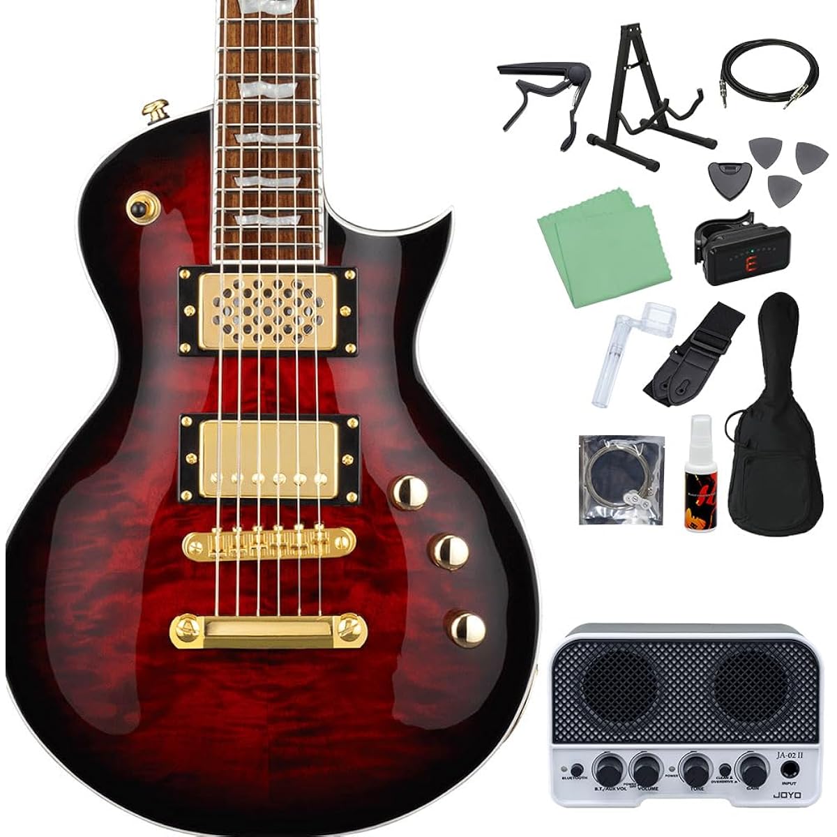GrassRoots G-EC-MINI Black Cherry 14-piece electric guitar beginner set [Includes Bluetooth mini amp] Mini guitar GrassRoots