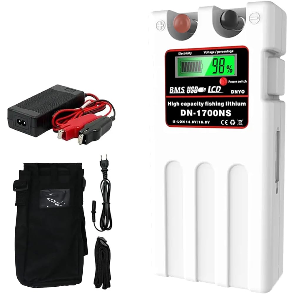 @NSS Daiwa Shimano Electric Reel Battery Charger Cover 3 Piece Set 14.8V 10400mAh Panasonic Cell (Black)