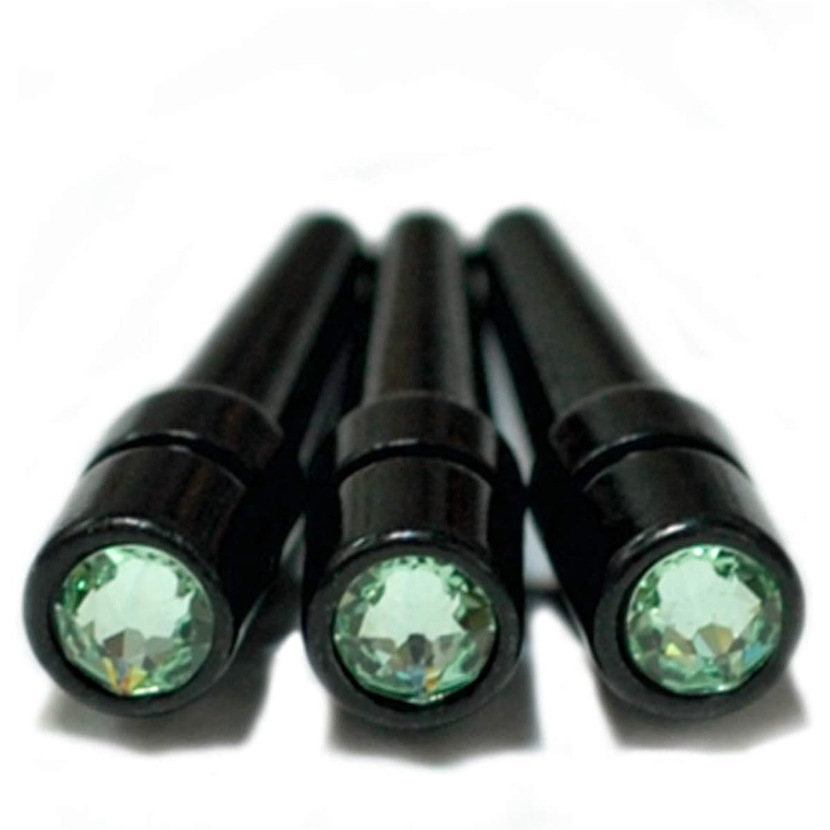 WE Games Black Metal Cribbage Pegs Swarovski Austria Crystal - Set of 3 Green 32-6905