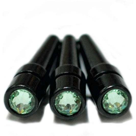 WE Games Black Metal Cribbage Pegs Swarovski Austria Crystal - Set of 3 Green 32-6905