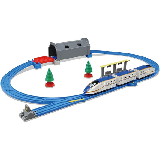 TAKARA TOMY Plarail Let's light up the tunnel! E7 Series Shinkansen Kagayaki with lights Basic set W290 x H230 x D125mm
