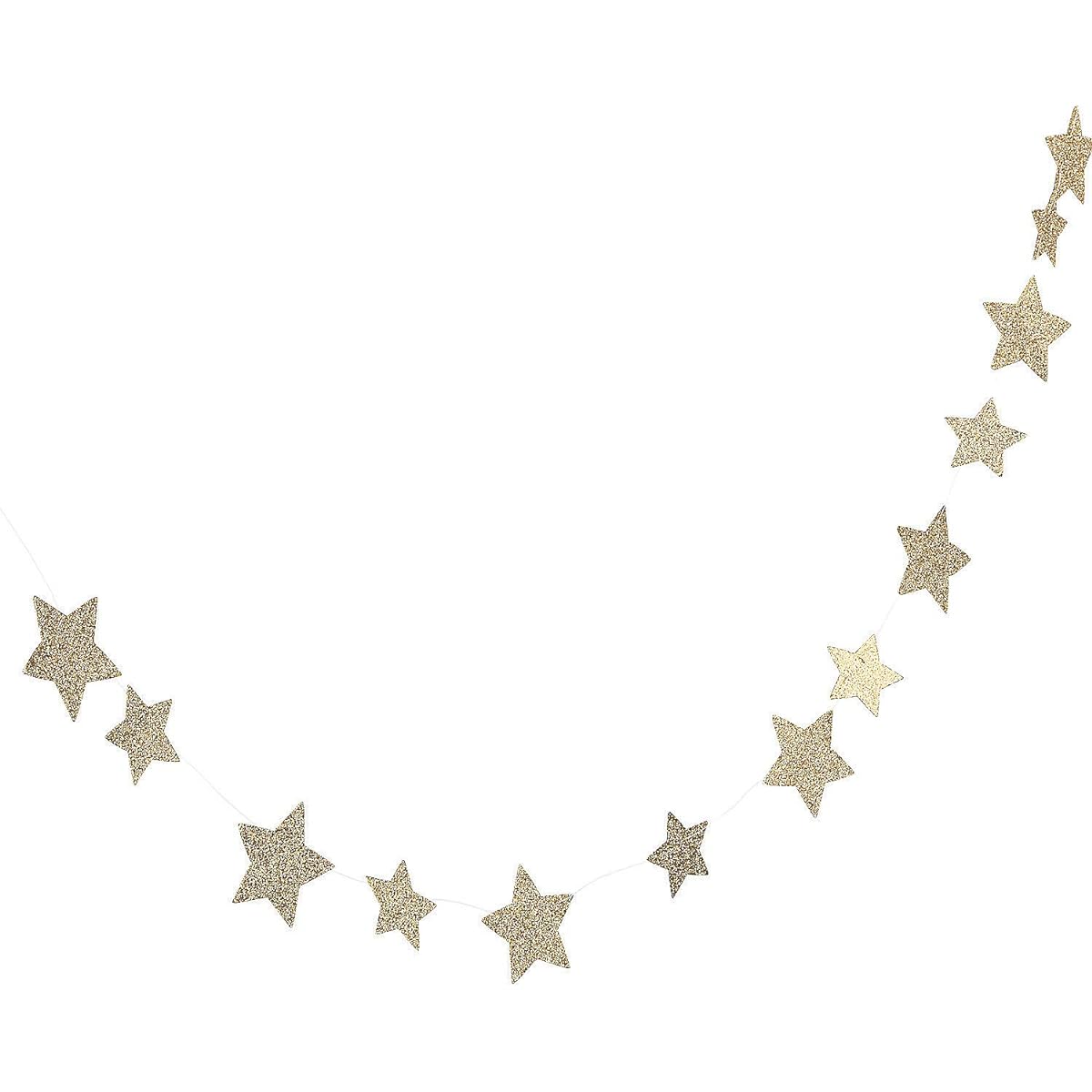 Gold Glitter Star Garland