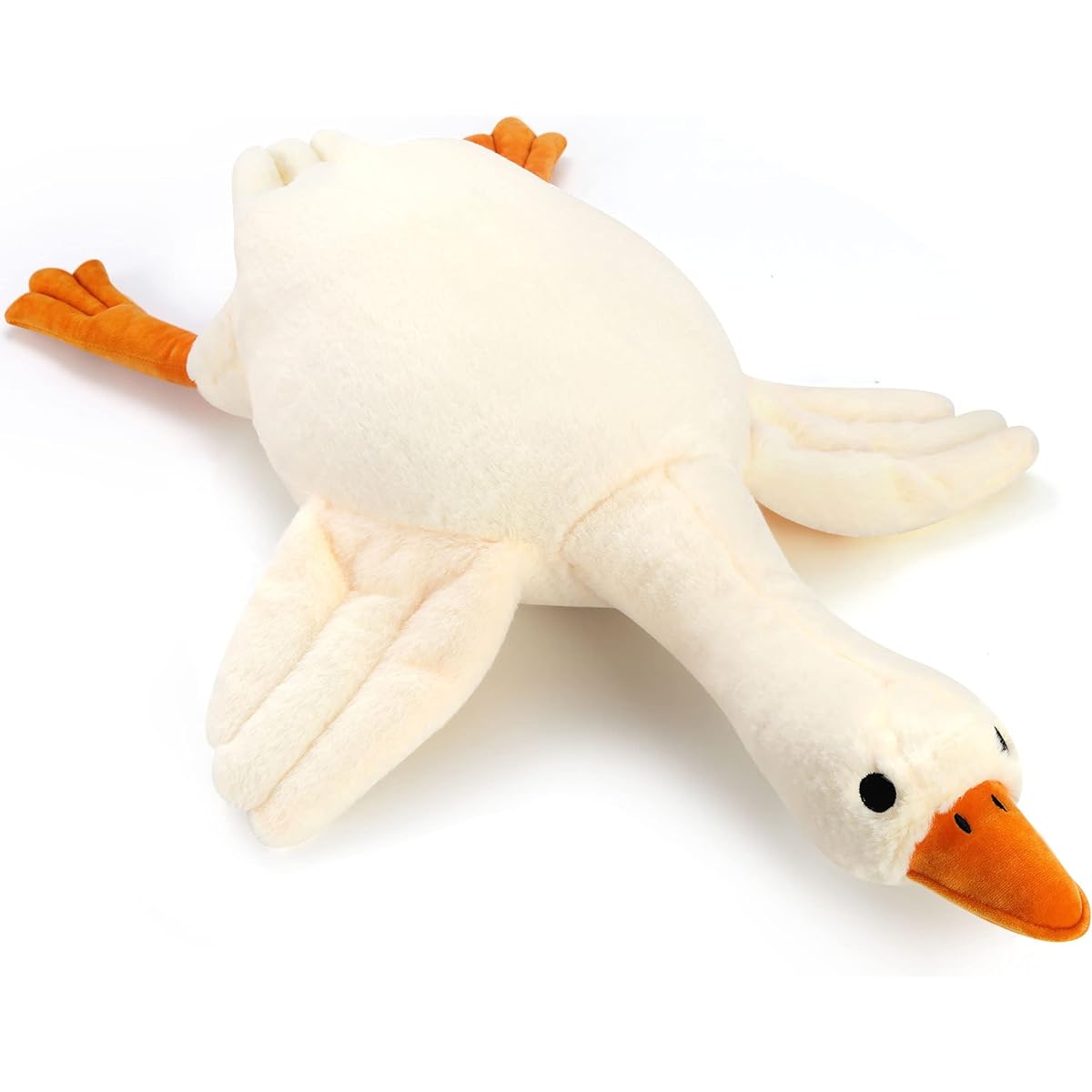 Qpewep 30" Goose Plush Toy Weighted Stuffed Animal 3.2lb White Swan Throw Soft Plush Sleeping Pillow Gift for Kids