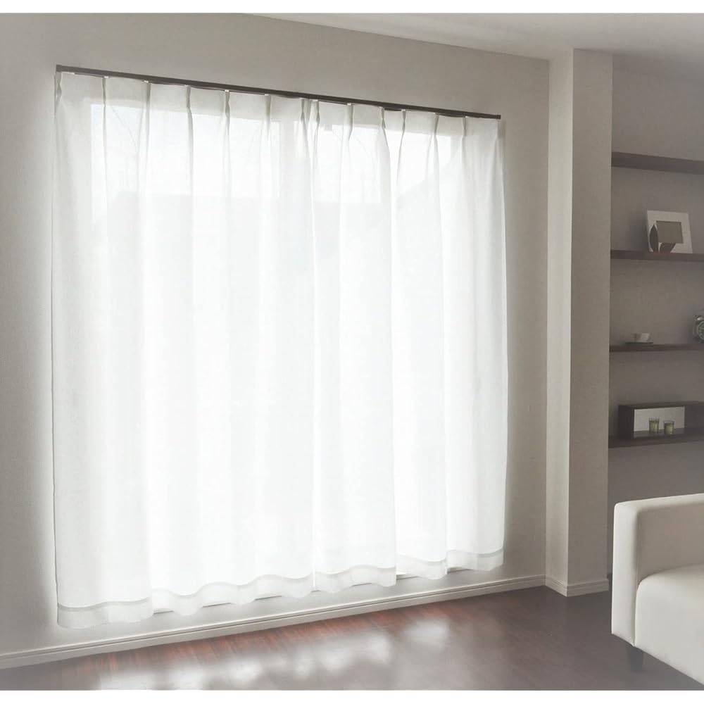 Made in Japan Cool Energy Saving Blindfold High Performance Flame Retardant Thermal Insulation Heat Retention UV Protection Floral Pattern Super Mirrorless Curtain Set of 2 Width 130cm x Length 228cm White