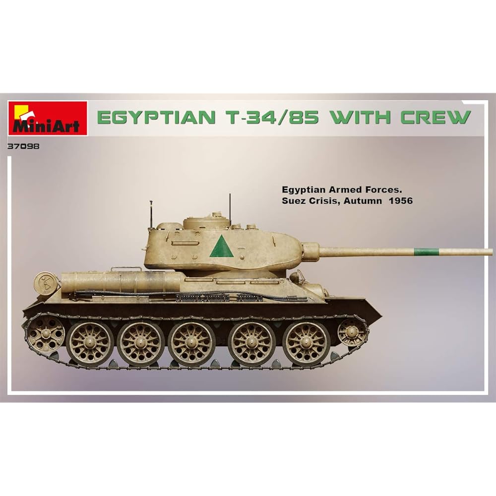 Miniart 1/35 Egyptian Army T-34/85 with 4 tank soldiers plastic model MA37098