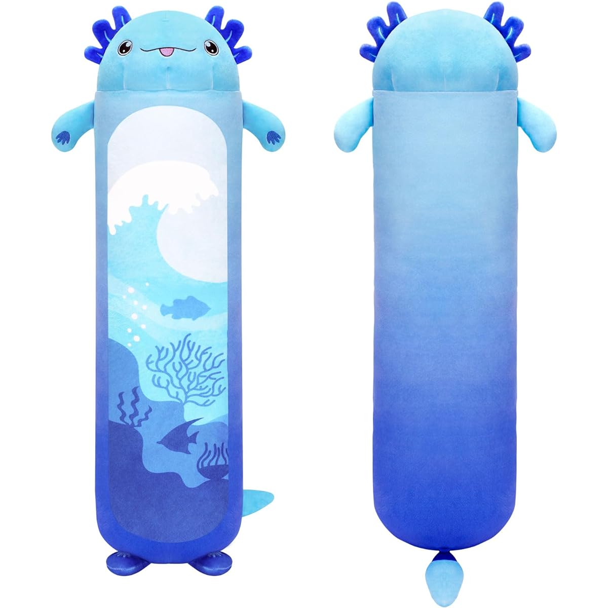 KMUYSL Axolotl Stuffed Animals Soft Plush Toys Cute 13" Plush Pillow Cute Stuffed Animal Dolls for Girls Kids Christmas Birthday Gifts Blue (Blue-28)