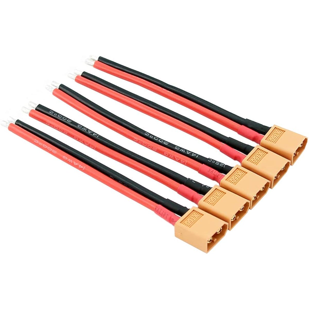 XT60 / XT-60 Male Connector 5pcs 10cm 14awg with Wire for Turnigy/Zippy (BDHI-24)