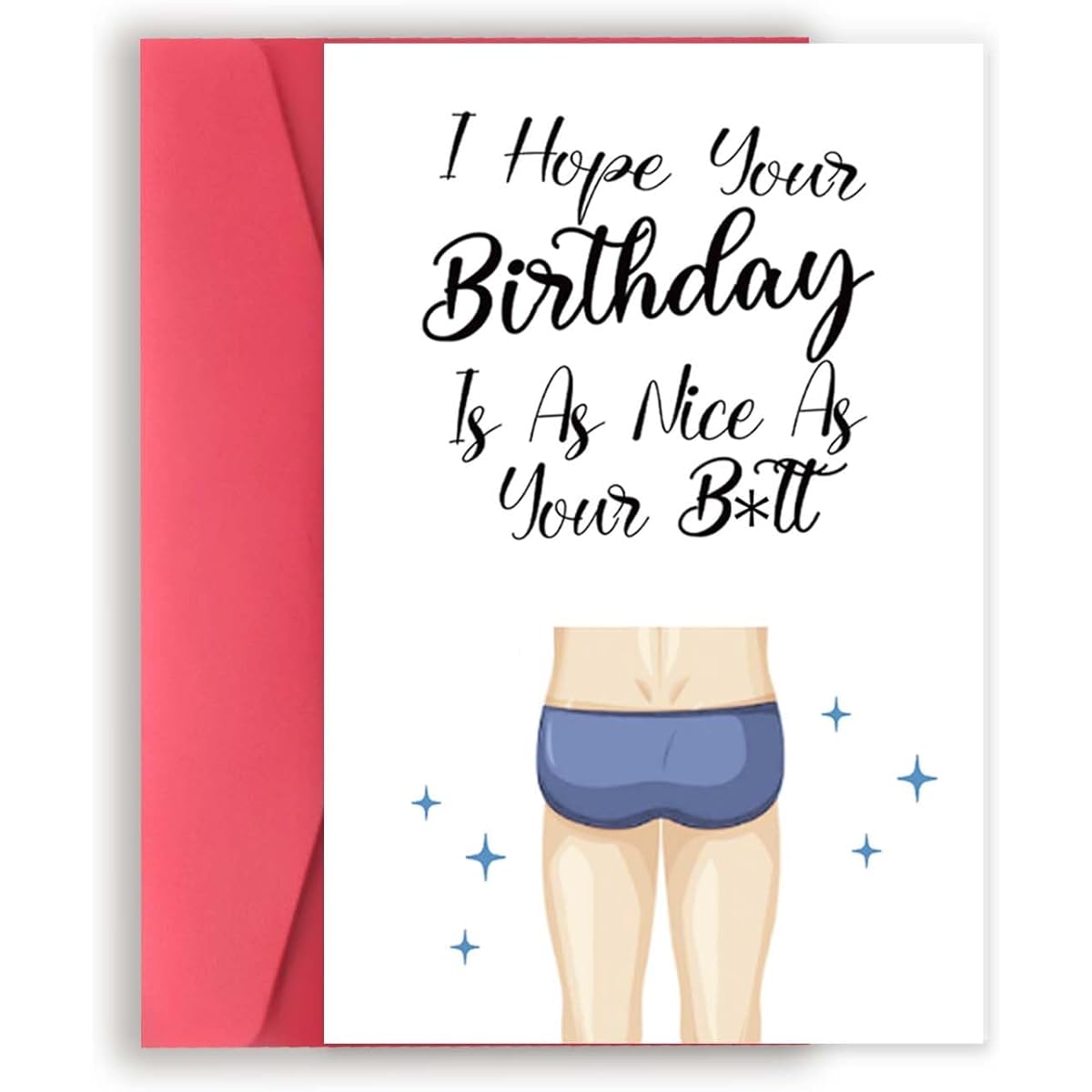 VvOoOvV Humorous Birthday Cards for Husband Wife Funny Birthday Cards Boyfriend Girlfriend Hilarious Birthday Cards for Her Hope her birthday is as nice as your ass