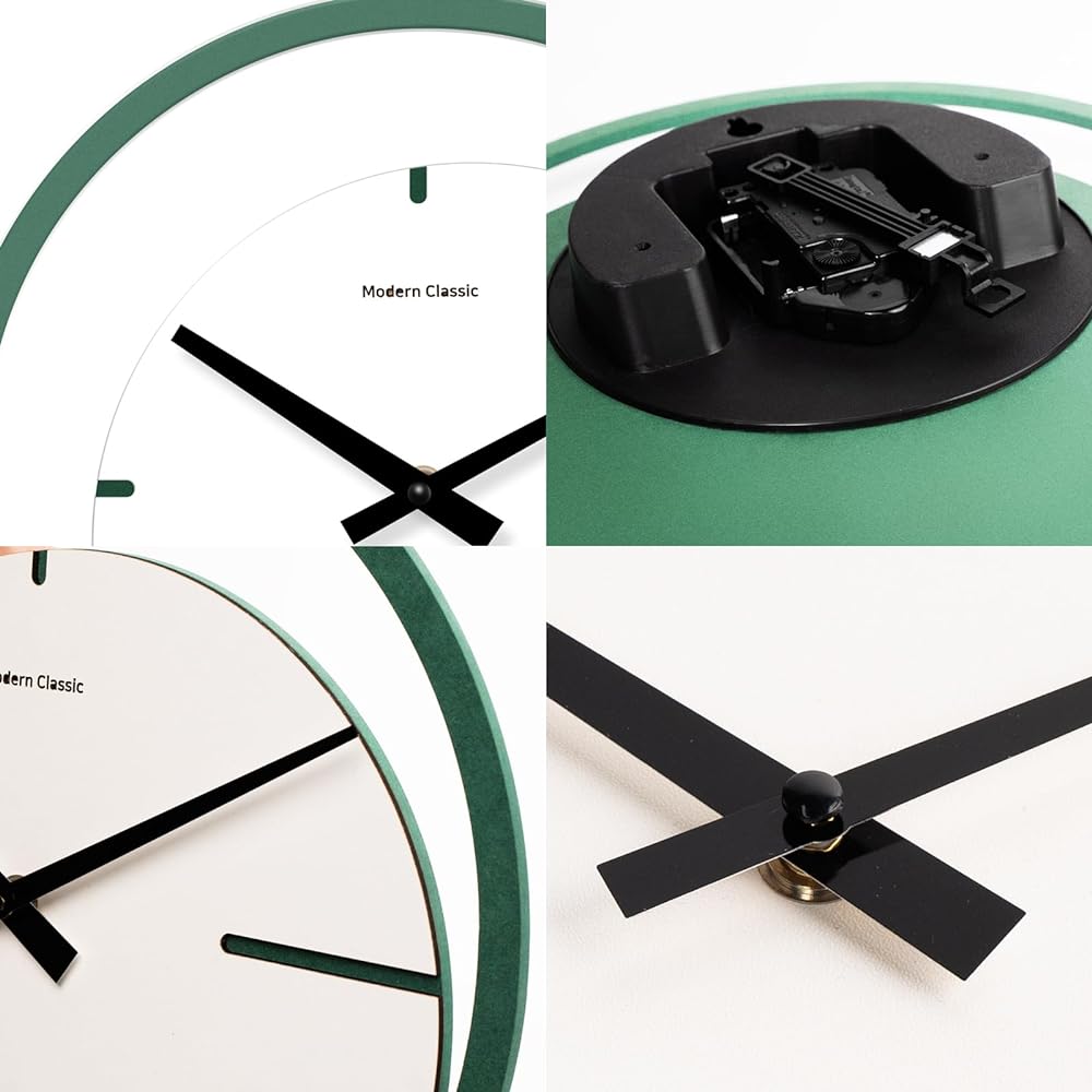 Wall Clock, Silent Wall Clock, Small Continuous Second Hand, Scandinavian Simple Wall Clock, Unique Art Wall Clock, Wall Clock as a Decoration or Gift, Pendulum Clock, Wall Clock, Stylish, Housewarming Gift, 29.8*29.8*5.5cm Wall Clock (Green A1)
