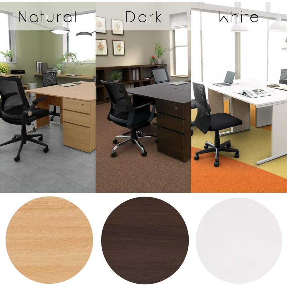 Iris Plaza Desk, Computer Desk, PC Desk, Study Desk, Office Furniture, 3 Tier Side Desk, with Key, White, Width 439 x Depth 600 x Height 700 mm MOD-W600-W