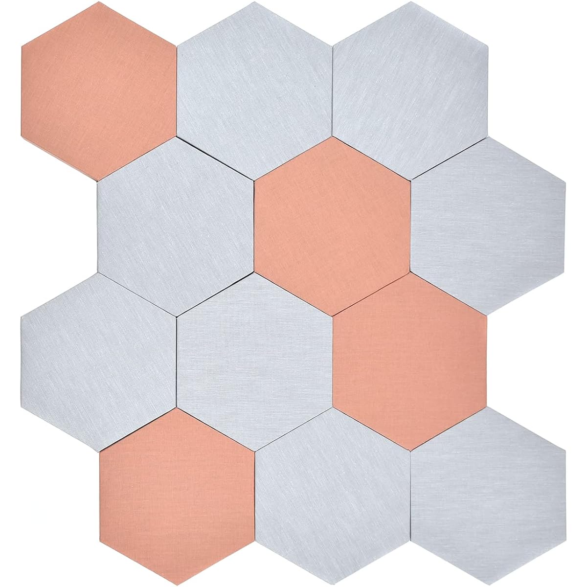 OTTO Sound-Absorbing Material, Soundproofing Material, Hexagonal, Stylish, Set of 12, Comes with Removable Tape (Sunset Orange (Strong Tape))