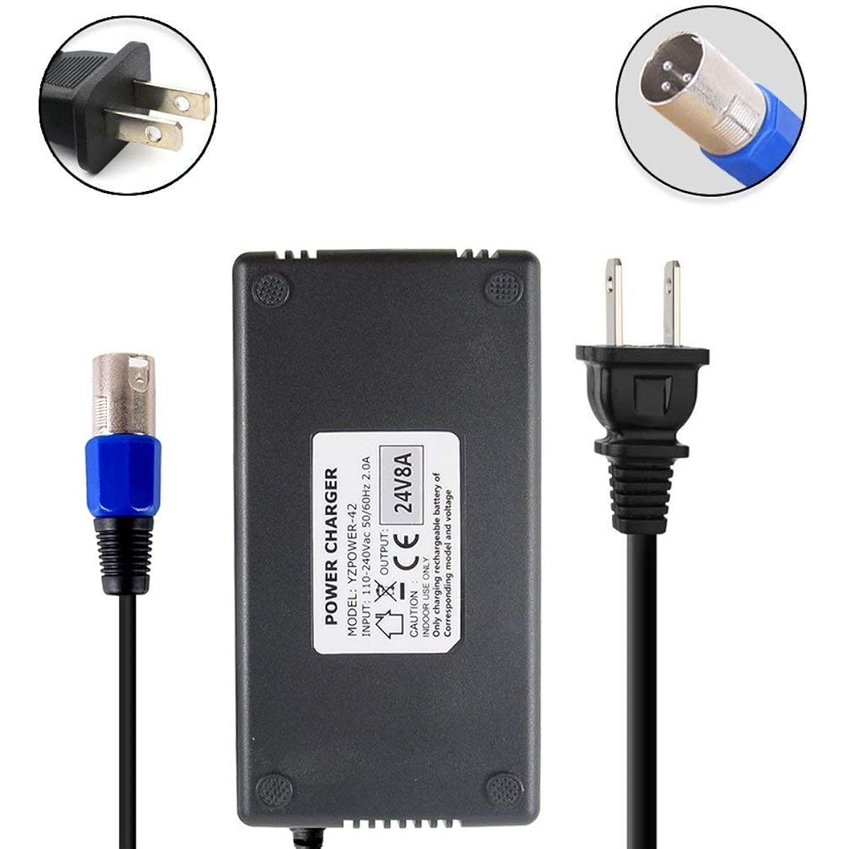 aunstarwei 24V 8A Battery Charger with XLR Connector for EA1065 S150 1107 614HD M51 CH5404 Smart