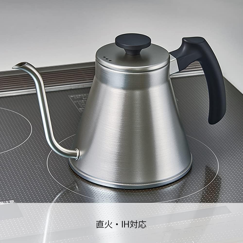 HARIO V60 Drip Kettle Fit Gas Fire/IH Compatible Practical 800ml Matte Black Made in Japan Present Gift Gift VKF-120-MB