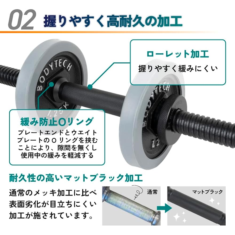 Body Tech Steel Dumbbell Variable 40kg Set (20kg x 2) Variable Dumbbell Rubber