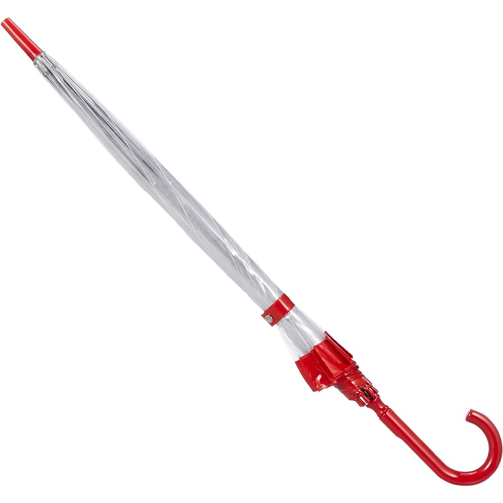 [Fulton] MOONBAT Bierdcage Birdcage Umbrella, Long Umbrella, Transparent Umbrella, Women's Gift, Present 21-152-52951-00-33-65 Red/One Point Logo Rib Length: Approx. 65cm