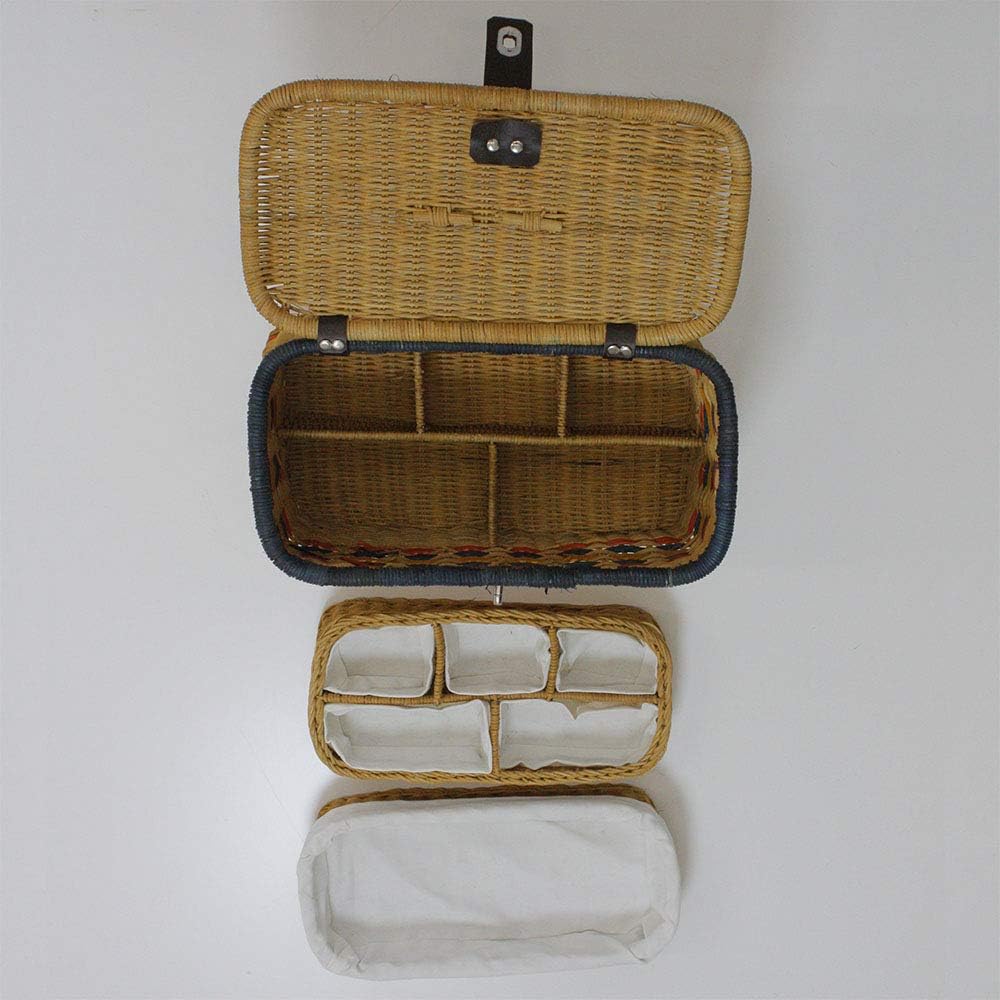 Fujiei Rattan Sewing Box 3 Lines Natural