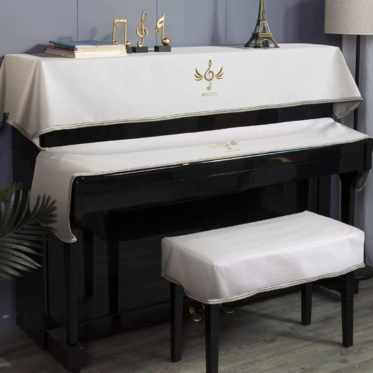 Piano cover 3-piece set Top cover + key cover + chair cover Piano cover, piano cover Upright piano cover Full cover, light blocking Dustproof Lightweight Stain-proof Dustproof cover Piano protective cover Piano stand Piano cover