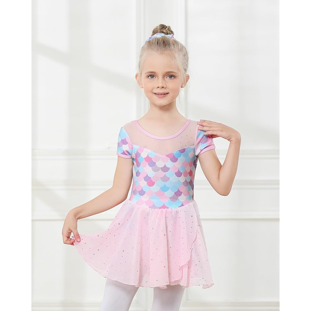 Gogokids Ballet Leotard, Children's Dress, Skirt Included, Ballet Wear for Kids, Dance, Rhythmic Gymnastics, Practice Wear, Lesson Wear, Recital