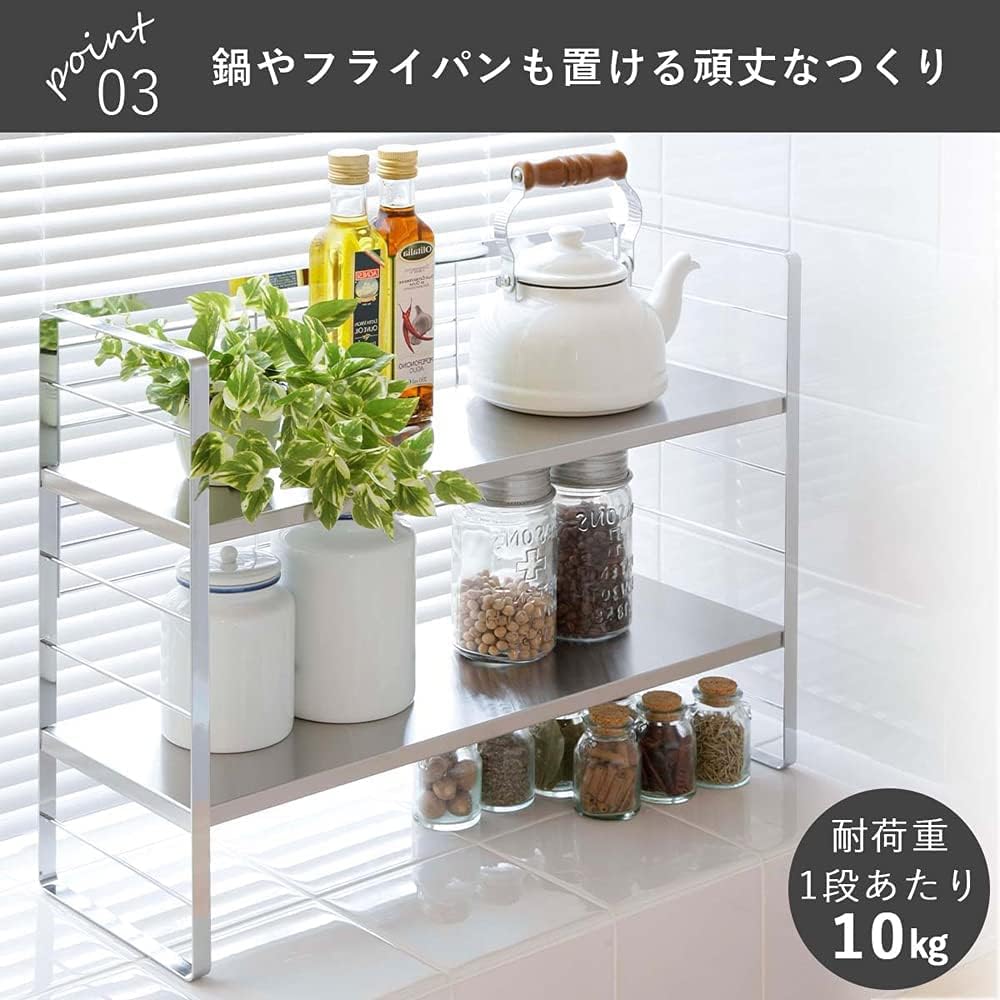 Shimomura Planning Bay Window Shelf Stainless Steel Shelf Silver Width 58cm Made in Japan 38019