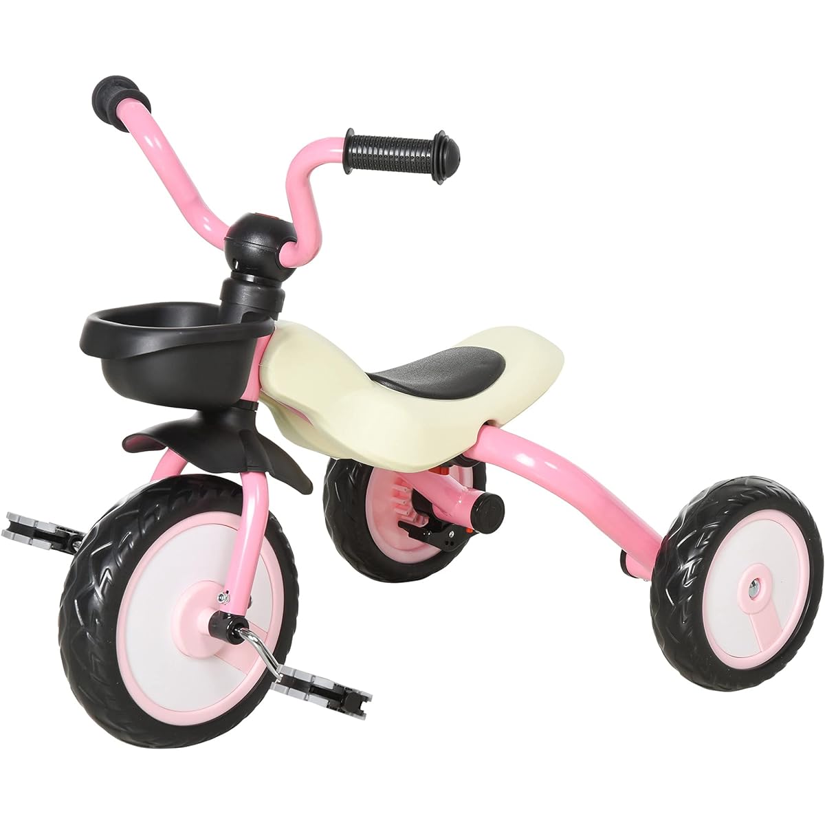 Qaba 3 Wheel Folding Kids Tricycle Walking Toddler Bike for 3-5 Years Old Boys Girls Pink