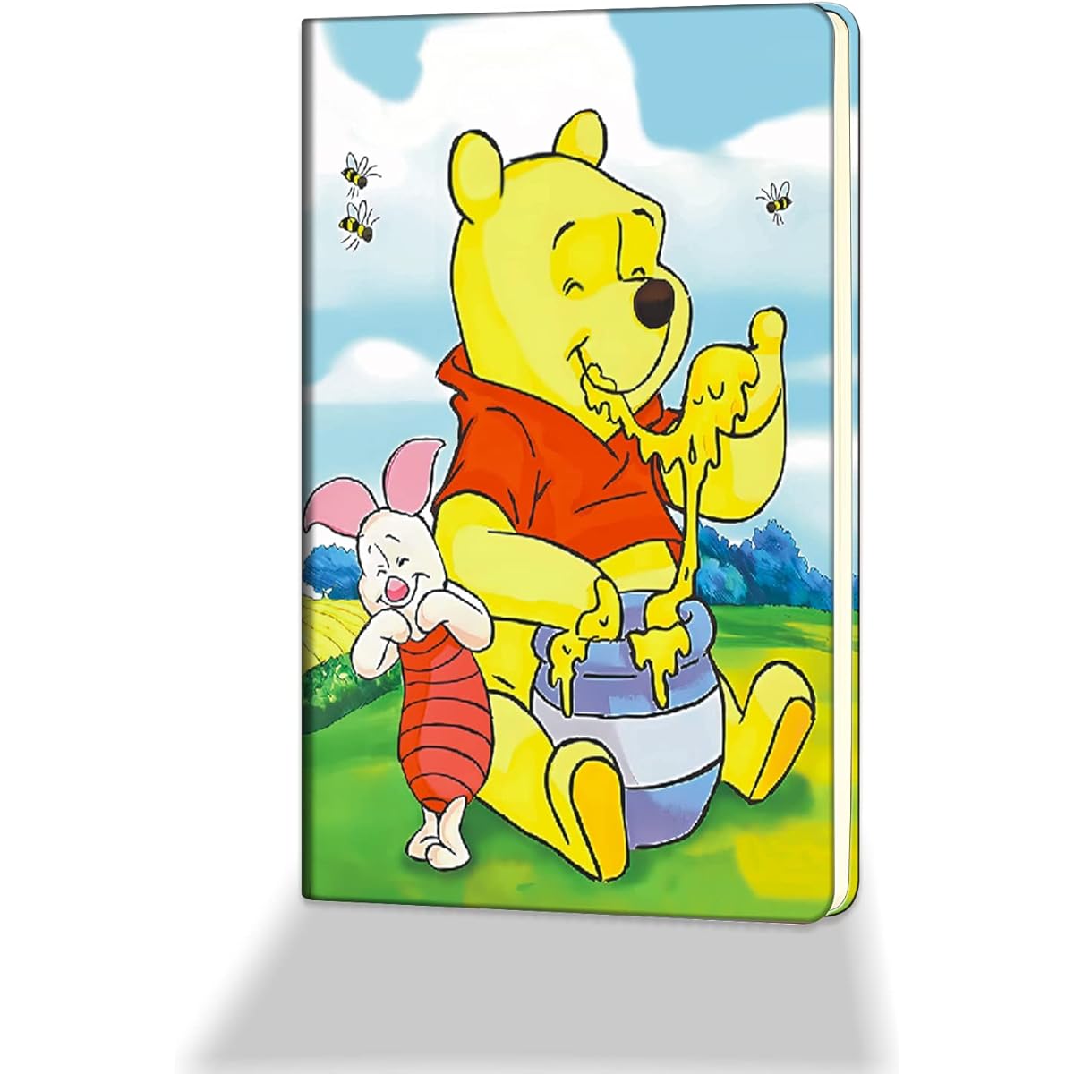 FYWZXED Pooh Bear Leather Notebook Pooh and Piglet for Women Men Cartoon Animation Lover Gifts Friendship Birthday Graduation Gifts for Son Daughter 200 Pages,For School (bear)