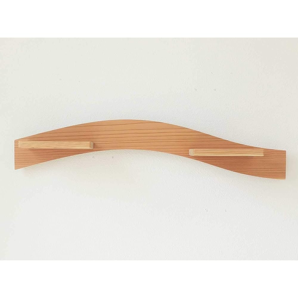 Kawai Kougyou Humyhumy Wall Shelf WAVE Short Cloud Natural 4711 <Body> Approx. Width 50 x Height 5.5cm, <Shelf Size> Approx. Width 12 x Depth 9cm