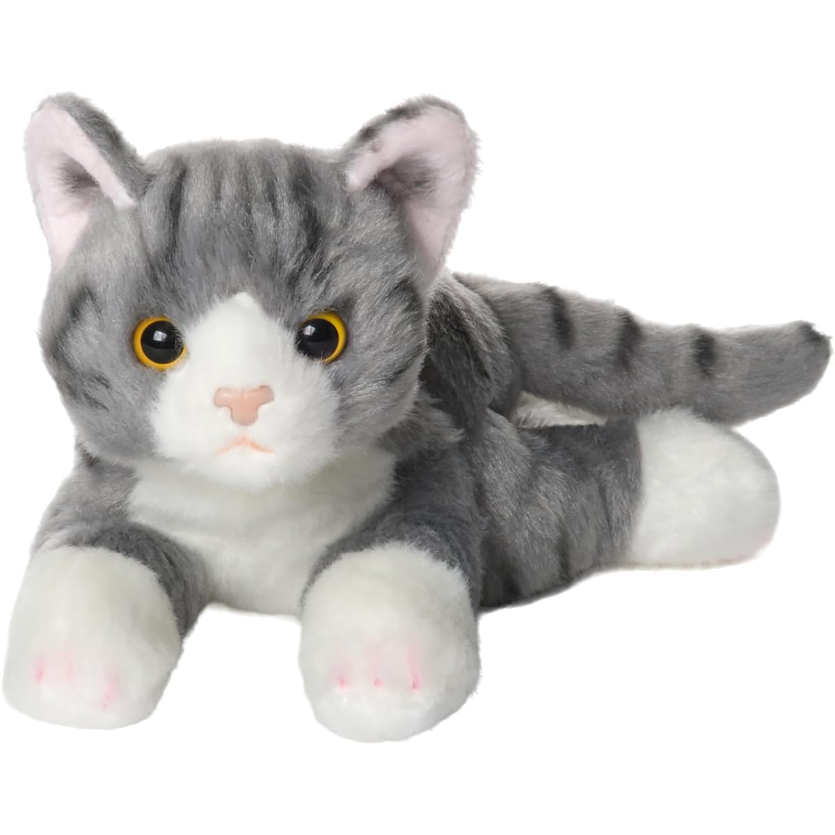 Bearington Lil' Socks Small Stuffed Animal Grey Striped Tabby Cat Kitten 8"