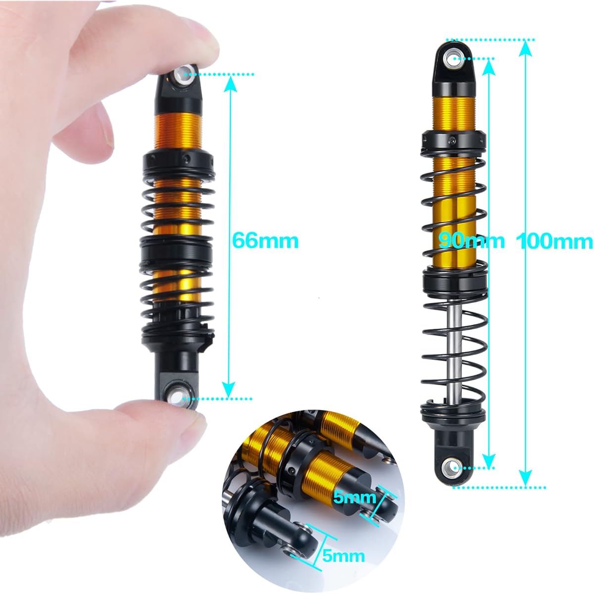 Benedict Harry RC Shock Absorbers 4pcs 1/10 Axial SCX10 90046 AXI03007 Traxxas TRX4 TRX6 Upgrade Parts (90mm)