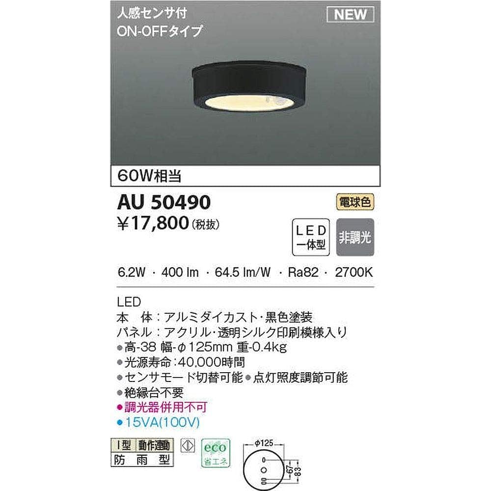 Koizumi Lighting Thin Eave Ceiling Black AU50490