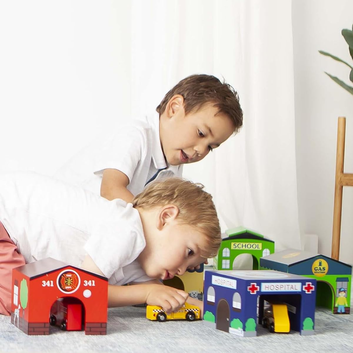Excellerations Around Town Wooden Constructions - Set of 7 (Item # Drivein)
