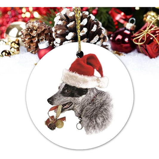 Vinisong Australian Cow Dog Ceramic Ornament Christmas Tree Decoration Ornaments Christmas Ornaments Gifts Personal Ornaments for Pet Lovers Christmas Ornaments Souvenirs