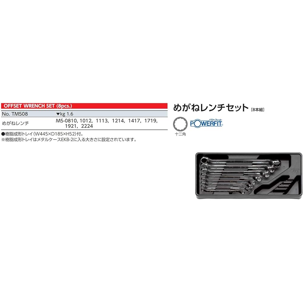 Kyoto Machinery Tools (KTC) Box Wrench Set of 8 TM508