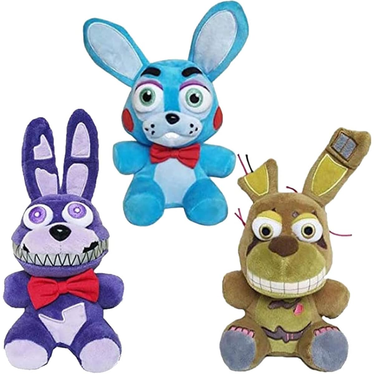 Ktveih Springtrap Nightmare Bonnie Toy Bonnie Plush Toy Set Stuffed Animal Doll Fanmade Plush Toys for Boys Girls Plush Toy Gift 3pcs