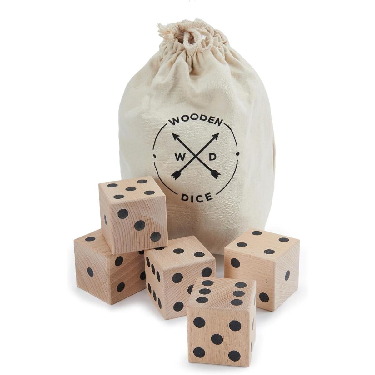 Refinery Brand Jumbo Wooden Dice Set of 5