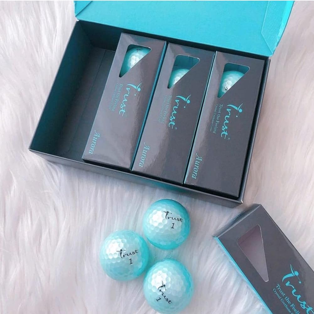 Trust Golf Ball Aurora (Aurora) Does not cover, stands out, flies, does not bend, stops, crystal urethane cover, 3-piece reactive core (tour type), 1 dozen (12 pieces) / 4 dozen (48 pieces), Aurora Blue/Orange