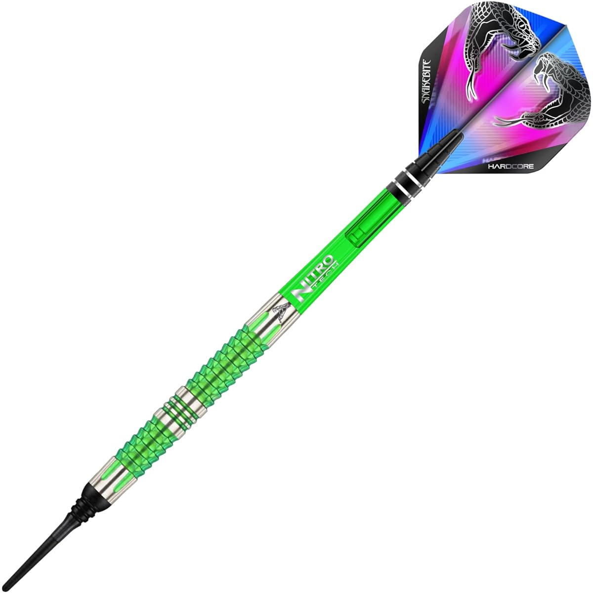 Red Dragon Peter Wright Snakebite Mamba 2 Soft-Tip - 18 Gram - Tungsten Steel Darts with Flights and Shafts