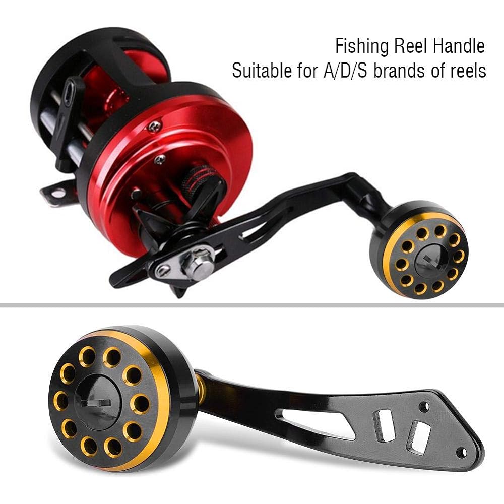 Fishing Reel Handle, Fishing Reel Handle Knob, Reel Handle, Fishing Reel Handle, Power Reel Handle Knob, Fishing Supplies, Reel Handle, Bait Reel Parts, Integrated Structure, Wear-resistant, Fishing Tools, For Fishing Enthusiasts (Golden)