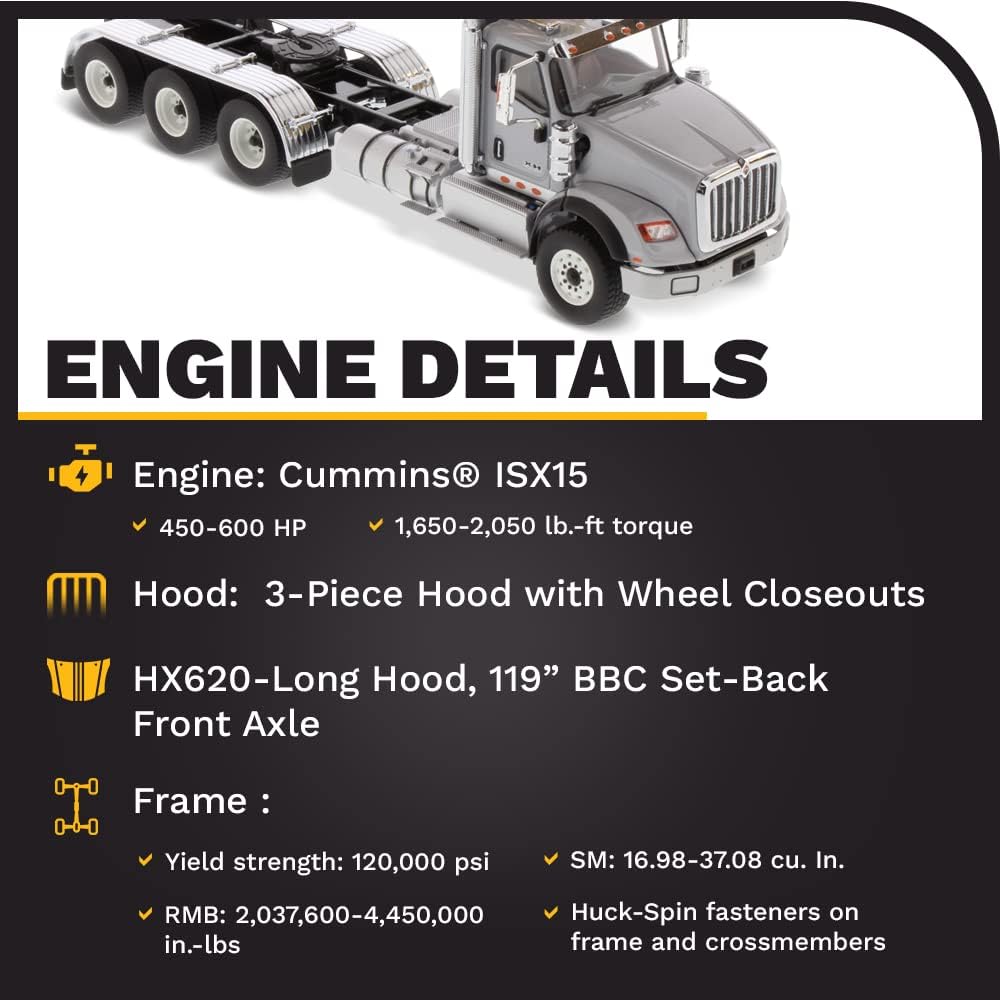 DM71011 1/50 International HX620 Truck (8 x 6) ((light gray) Painted die-cast model finished product