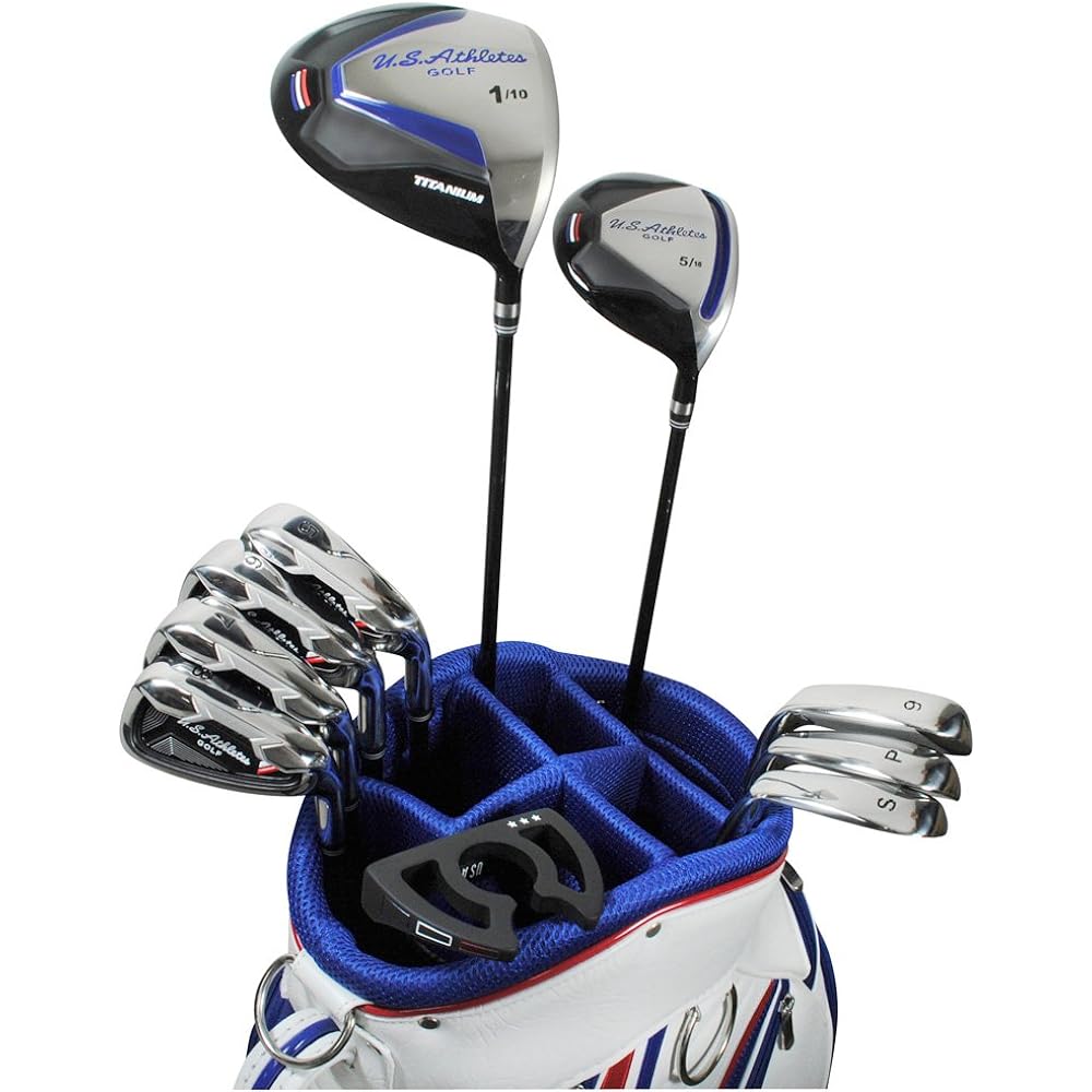 LEZAX U.S. Athletes Club Set of 10 Steel Specifications Caddy Bag Included White USCS-4716 Flex:S