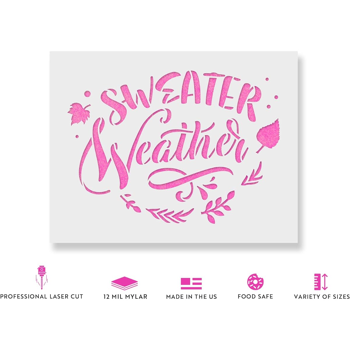 Sweater Weather Stencil Template Wall Crafts Reusable Stencil Small Large 8.5"x11"