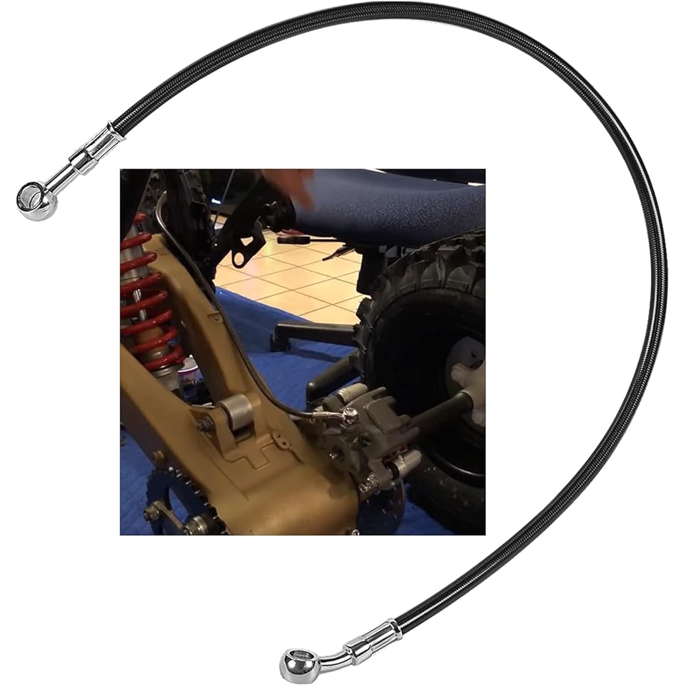 Rear Brake Line Kit ATV Black for Honda TRX400EX, TRX400X, TRX300EX (All Year), ATC250R (1985, 1986), Suzuki LTZ400