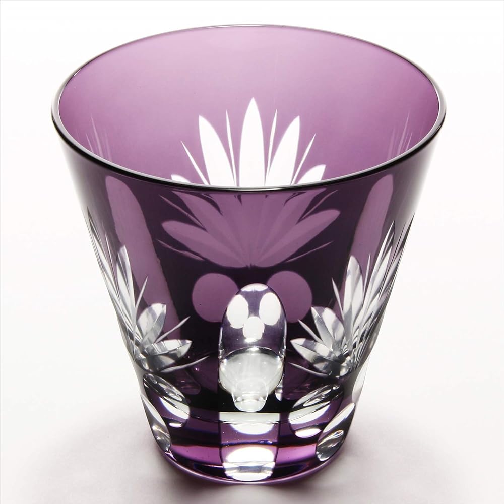Edo Kiriko Maisen Free Glass (in gift box) Purple 710-217-7