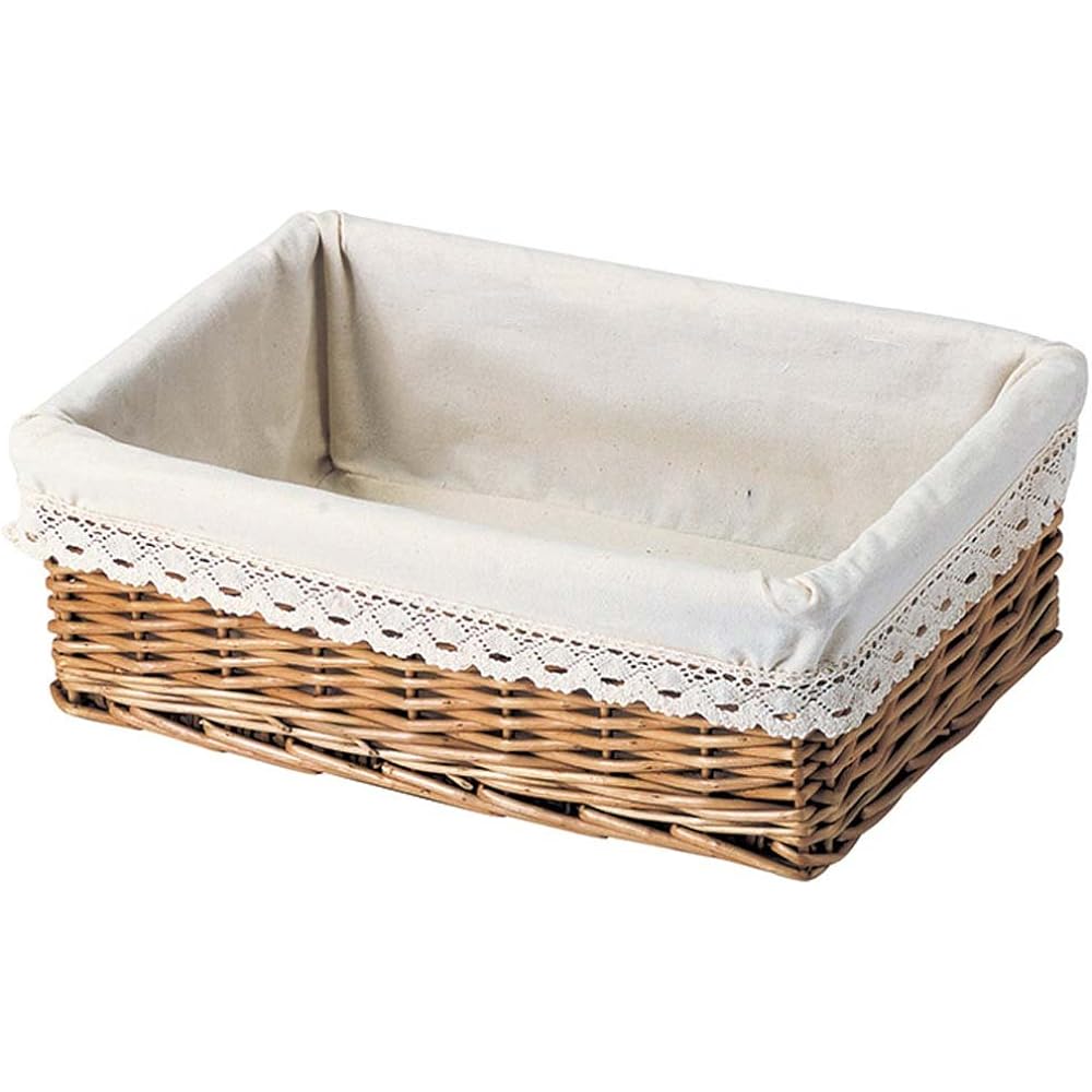 Yamashita Craft Storage Basket with Cloth Inside the Willow Full Blue