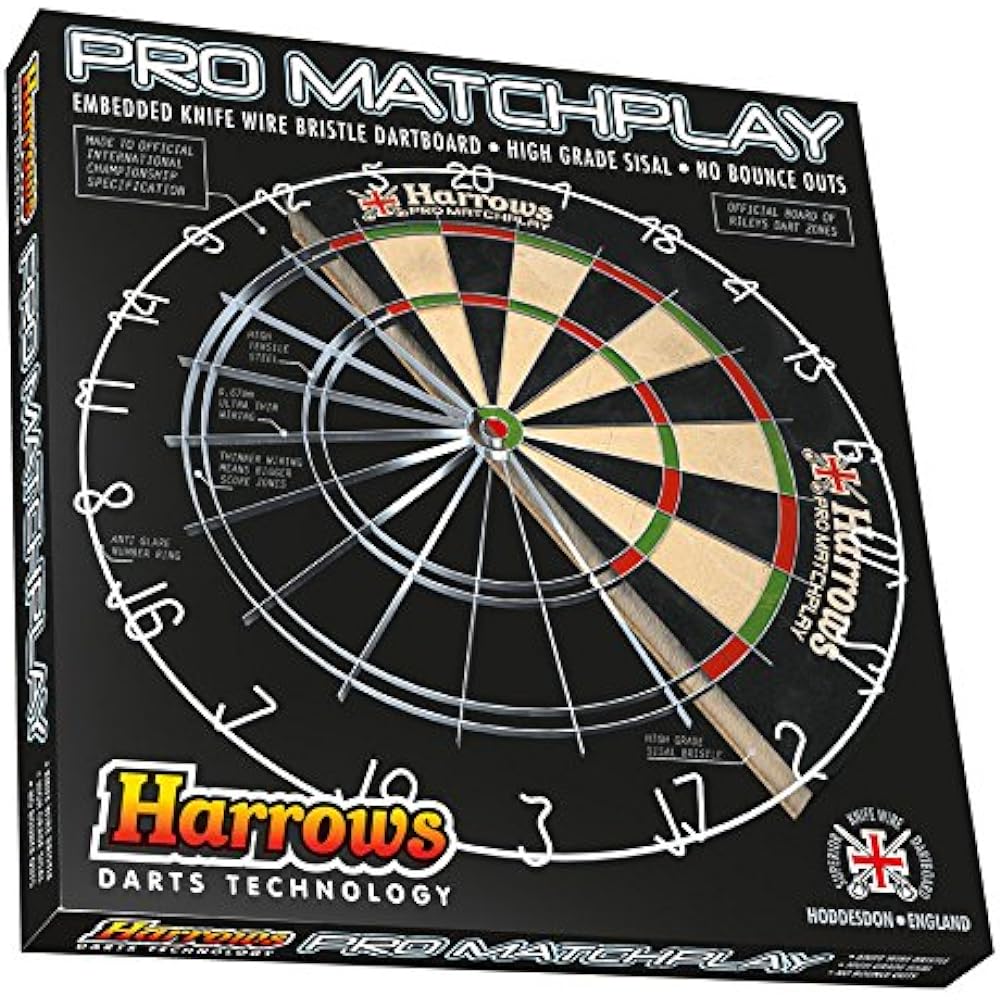 Harrows Men's Pro Matchplay Bristle Dart Board Dartbard One Size Black [Misc. ]