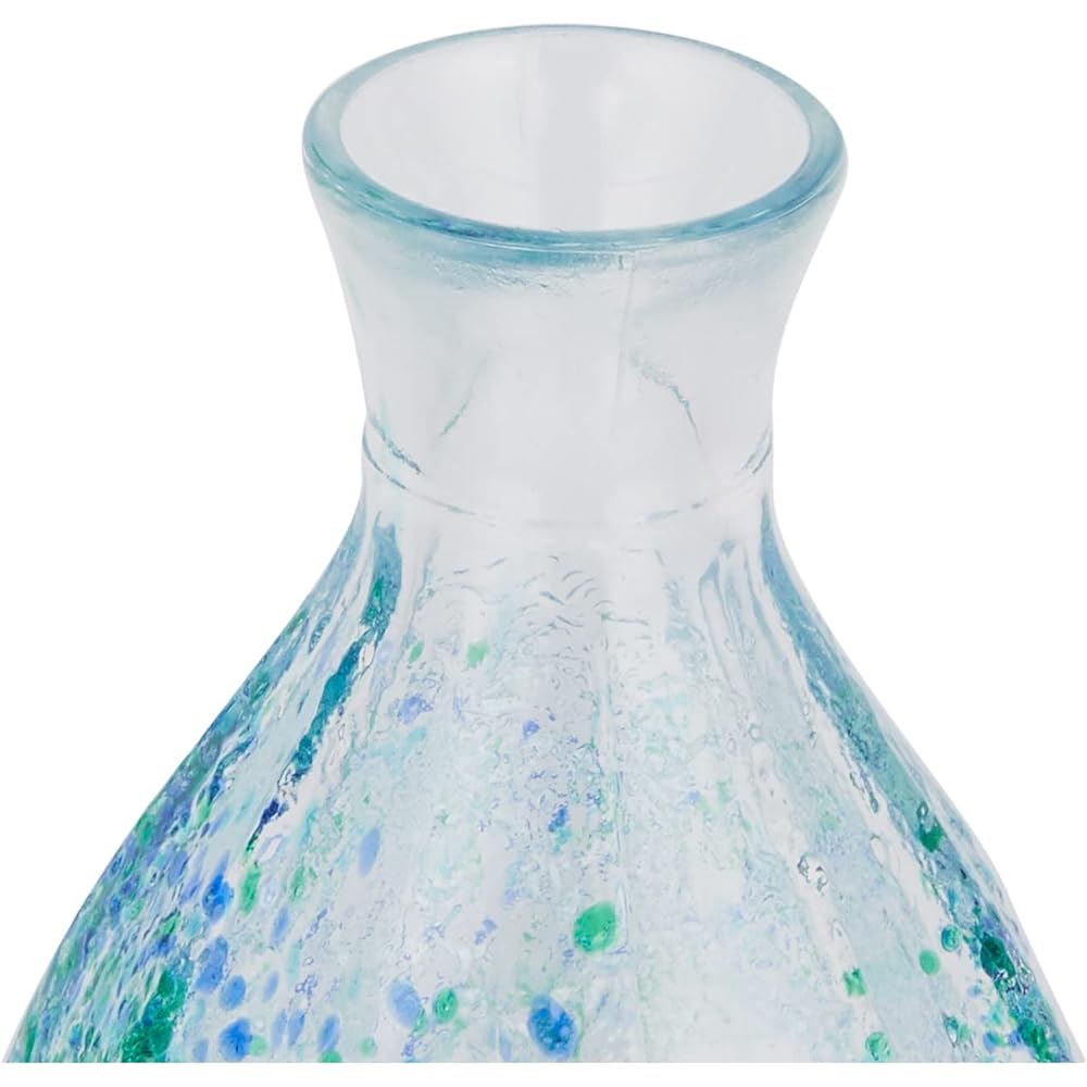 Adelia Shonai Craft Sake Bottle Large 150ml Flower Spell Set of 6 Crystal Glass Made in Japan F-70081