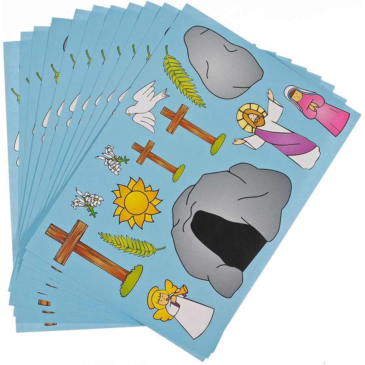 Craft County DIY Easter He Lives Sticker Sheet and Scenes Spring Classroom Activity STCKRSCENE-HELIVES-~CRAFT_SS