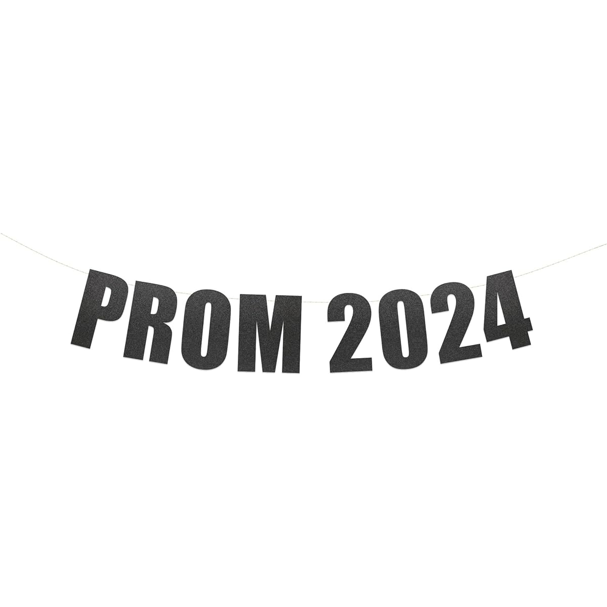 Prom 2024 Banner - Prom Night Party Decorations, High School Prom, Prom 2024, Home Prom Party Decorations (Black Diamond Glitter)